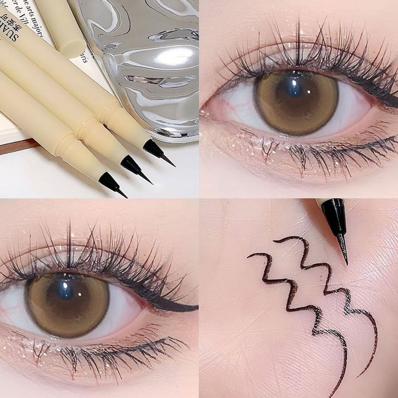 Smooth and fine eyeliner, soft brush tip, liquid eyeliner that is smudge-proof and colorfast.